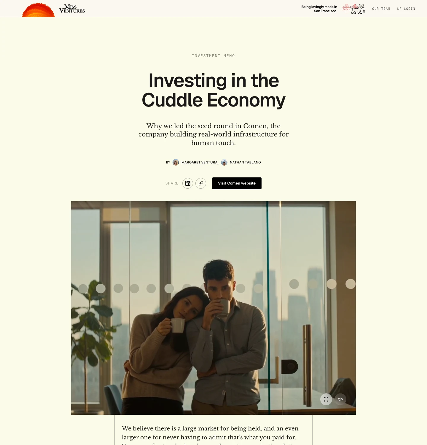 Investing in the Cuddle Economy