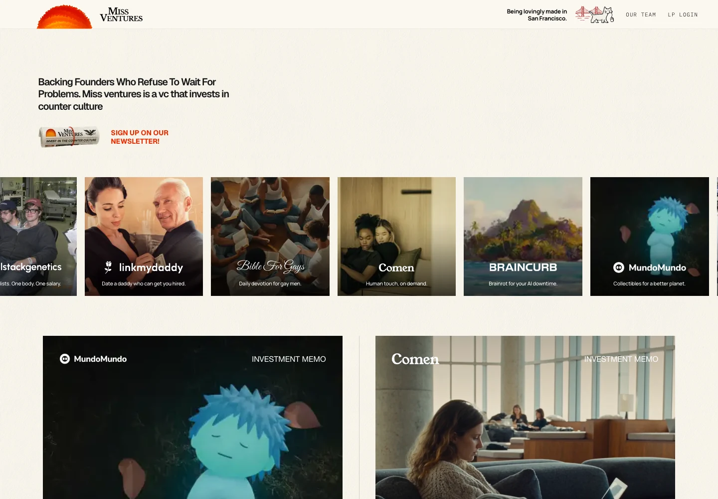 Miss Ventures — the homepage